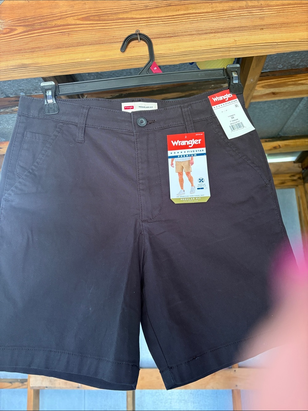 Wrangler Men's Flat Front Dark Brown Shorts